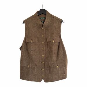 Ralph Lauren Women’s 20 wTweed Vest Vintage Houndstooth Equestrian Old Money